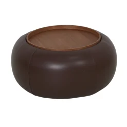 DÉJA Salontafel Draby Donkerbruin/Walnoot Rond met Opbergruimte 73cm