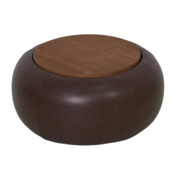 DÉJA Salontafel Draby Donkerbruin/Walnoot Rond met Opbergruimte 73cm