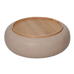 DÉJA Salontafel Draby Taupe/Naturel Rond met Opbergruimte 102cm