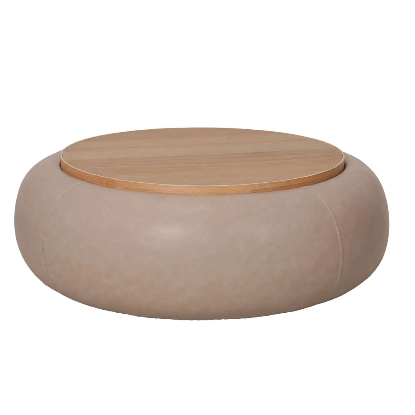 DÉJA Salontafel Draby Taupe/Naturel Rond met Opbergruimte 102cm