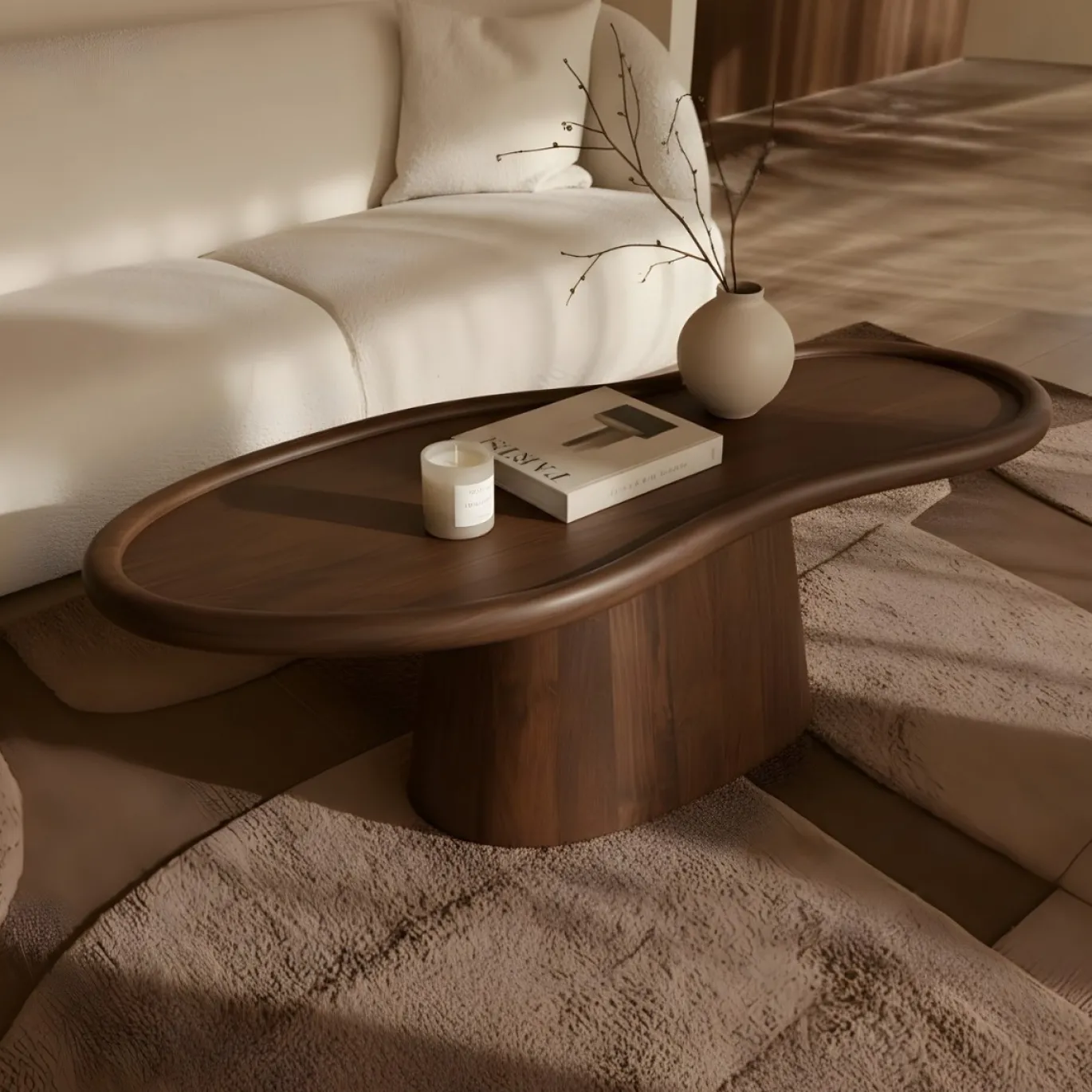DÉJA Salontafel Estella Walnoot Organisch 130cm