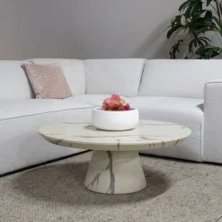 DÉJA Salontafel Flen Marmerlook Rond 90cm