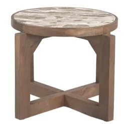 DÉJA Salontafel Juuka Donkerbruin Marmer Rond 60cm