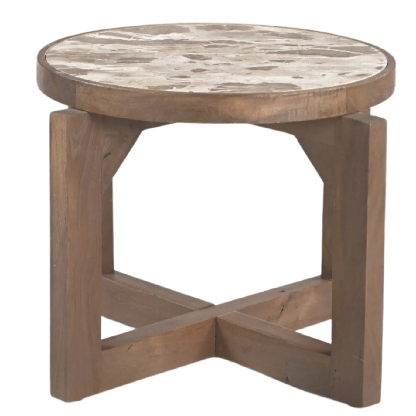 DÉJA Salontafel Juuka Donkerbruin Marmer Rond 60cm
