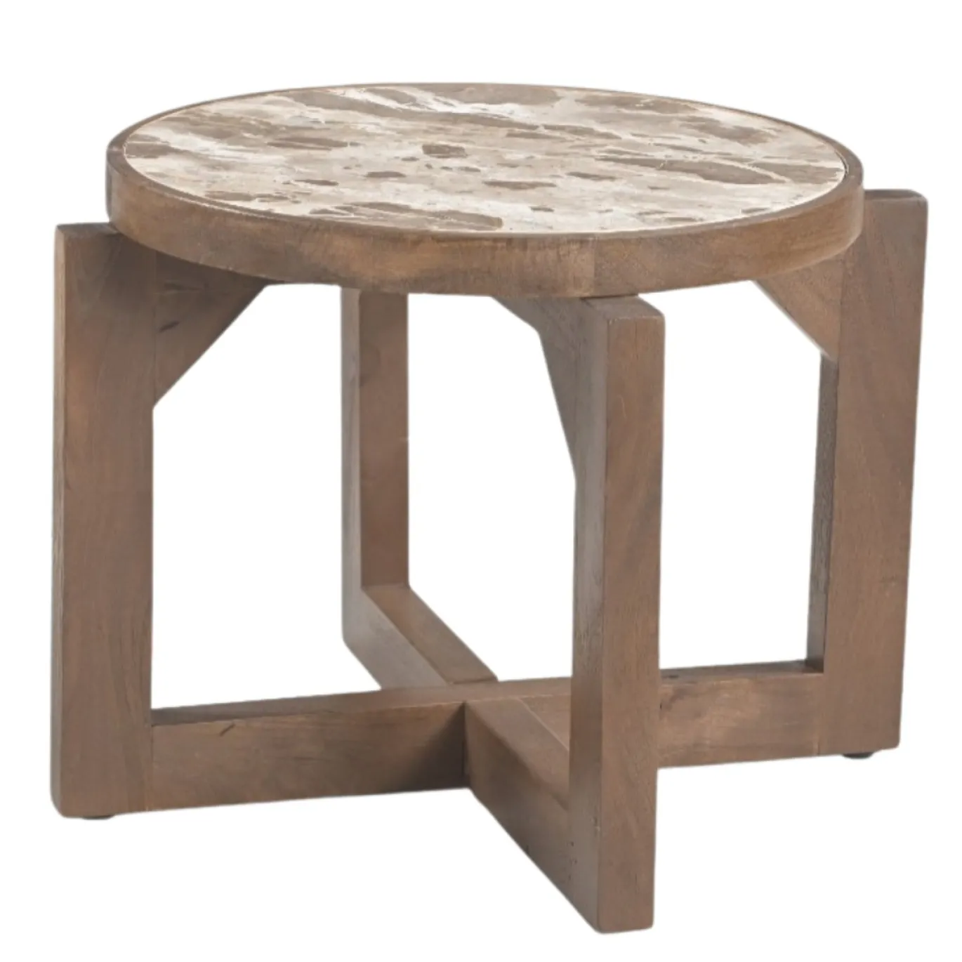 DÉJA Salontafel Juuka Donkerbruin Marmer Rond 60cm