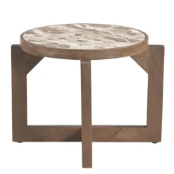 DÉJA Salontafel Juuka Donkerbruin Marmer Rond 60cm