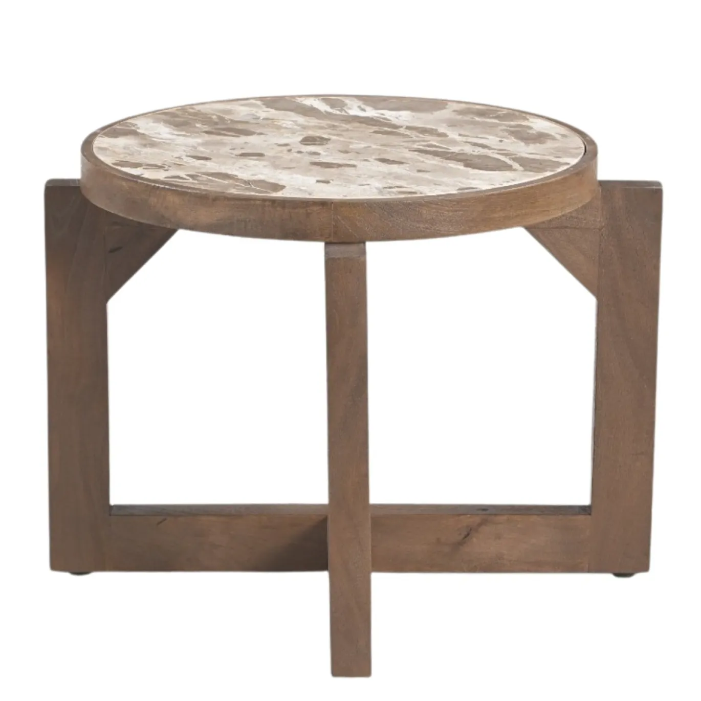 DÉJA Salontafel Juuka Donkerbruin Marmer Rond 60cm