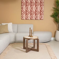 DÉJA Salontafel Juuka Donkerbruin Marmer Rond 60cm