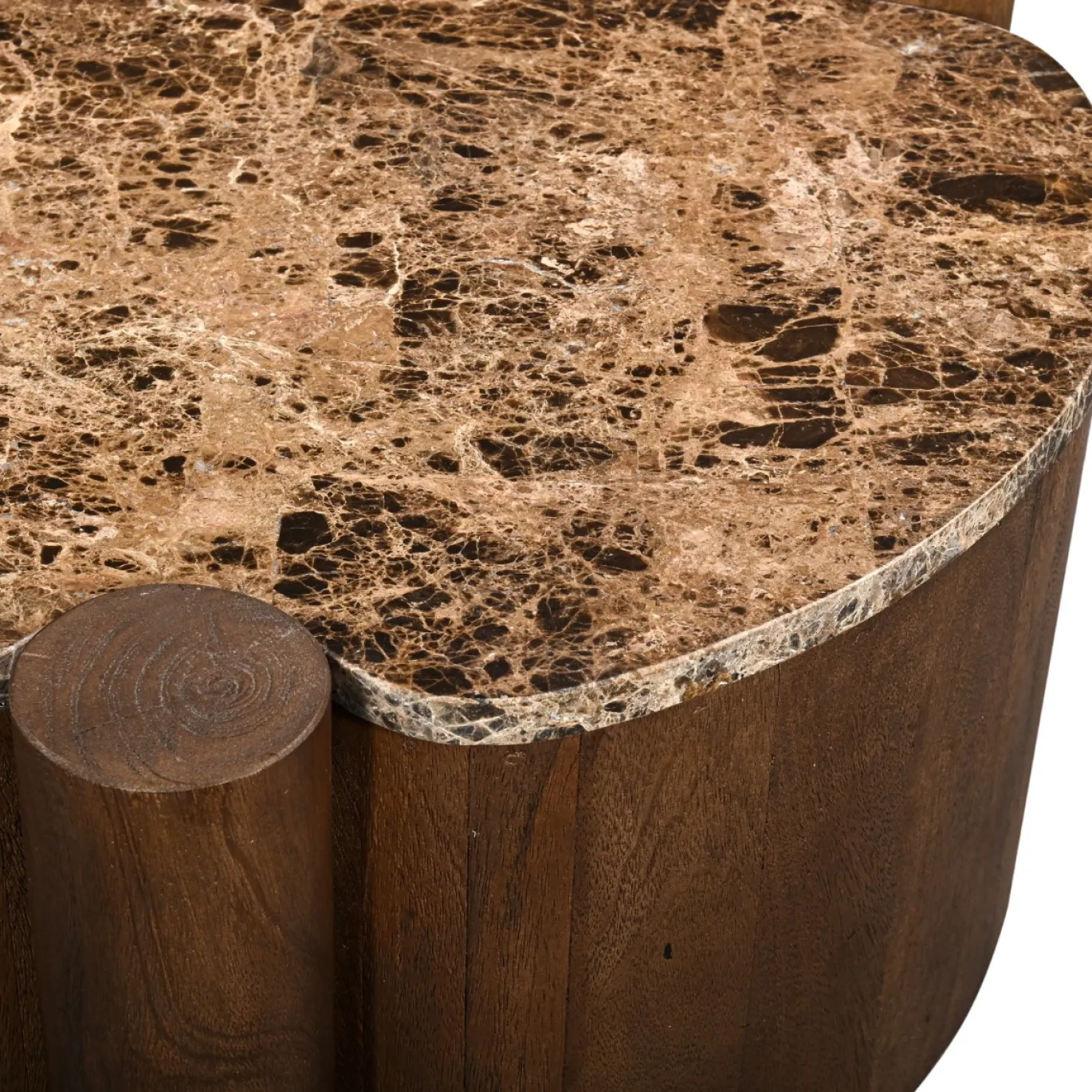 DÉJA Salontafel Mabel Marmer Donkerbruin 60cm