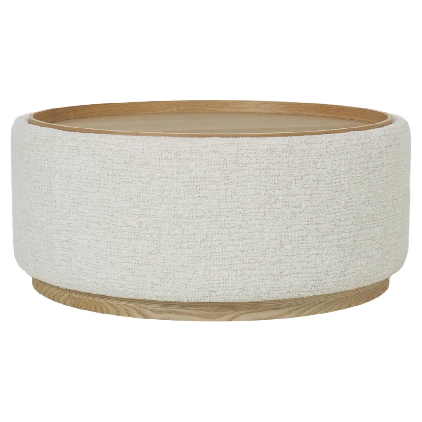 DÉJA Salontafel Marcia Beige/Naturel Rond met Opbergruimte 83cm