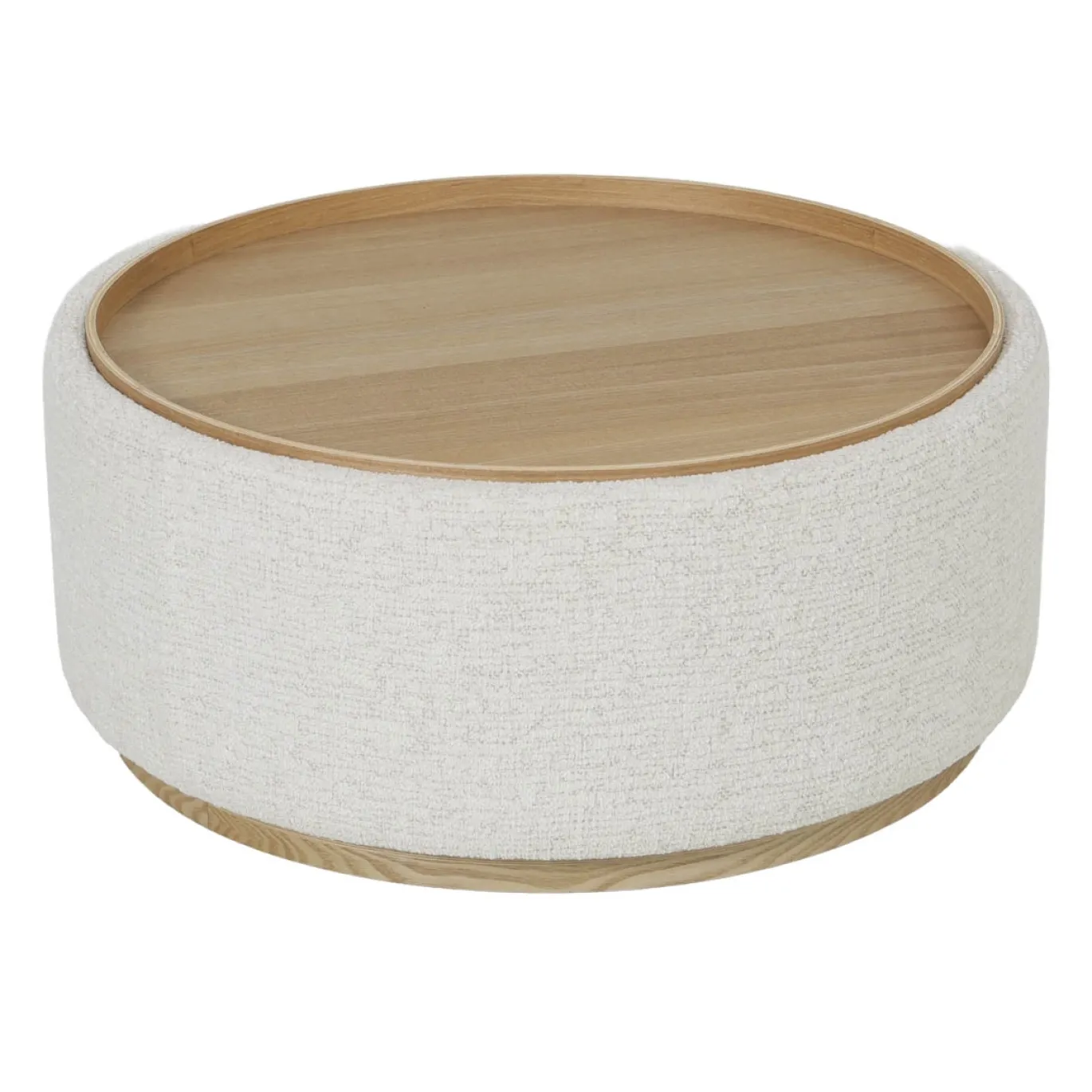 DÉJA Salontafel Marcia Beige/Naturel Rond met Opbergruimte 83cm
