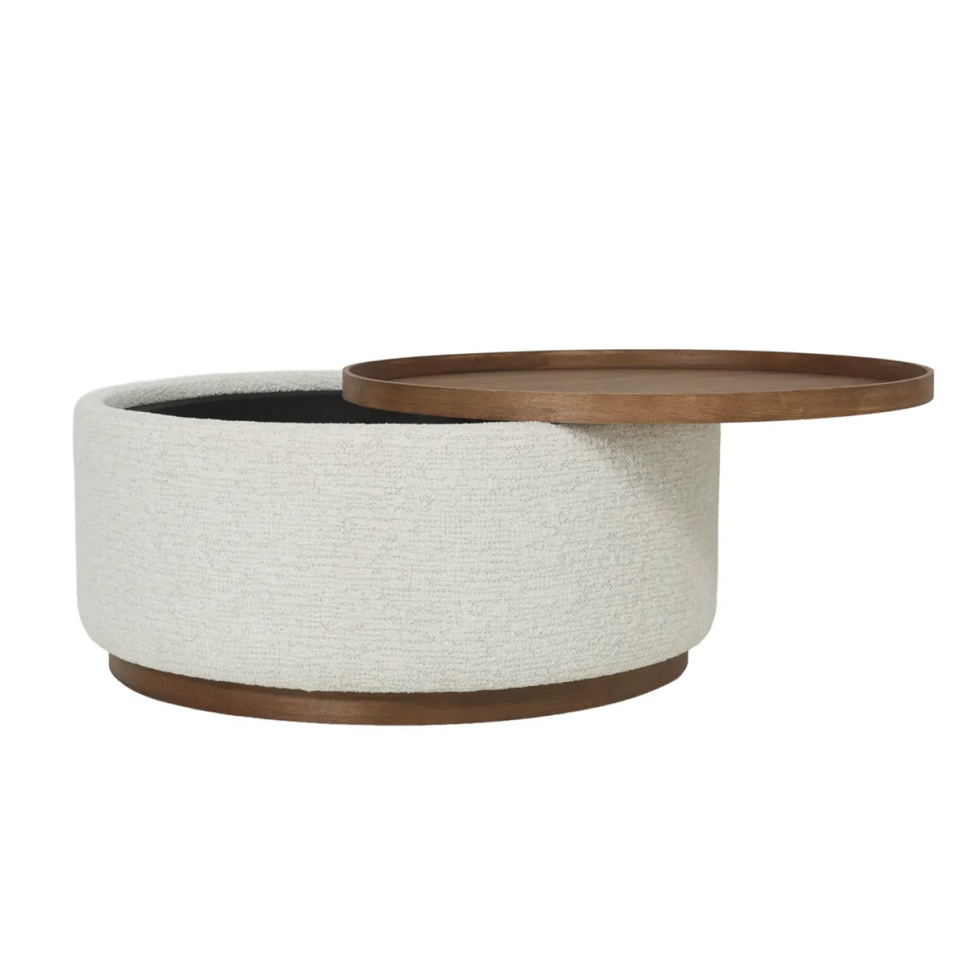 DÉJA Salontafel Marcia Beige/Walnoot Rond met Opbergruimte 83cm