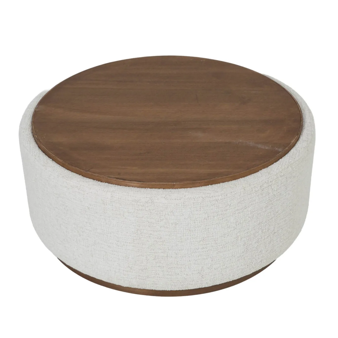 DÉJA Salontafel Marcia Beige/Walnoot Rond met Opbergruimte 83cm