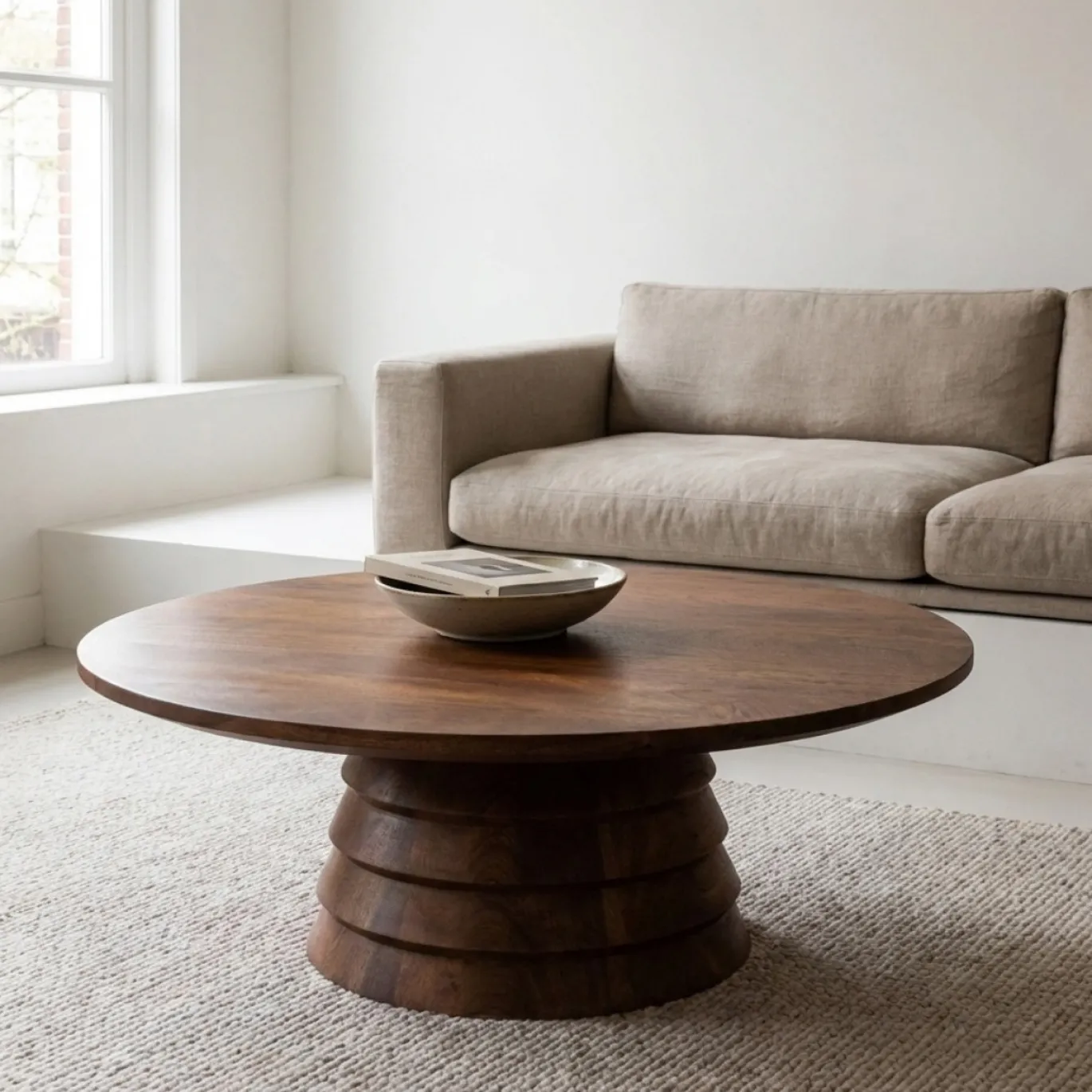 DÉJA Salontafel Marín Walnoot Rond 90cm
