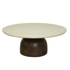 DÉJA Salontafel Miro Marmer Walnoot Rond 90cm