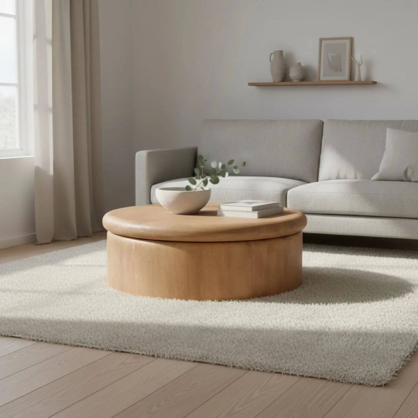 DÉJA Salontafel Rota Naturel Rond 90cm
