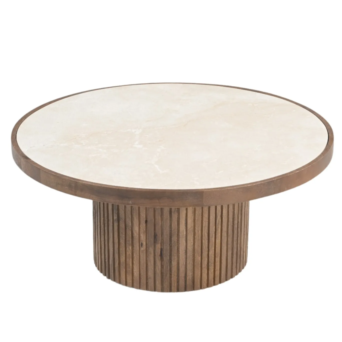 DÉJA Salontafel Tervo Donkerbruin Marmer Rond 80cm