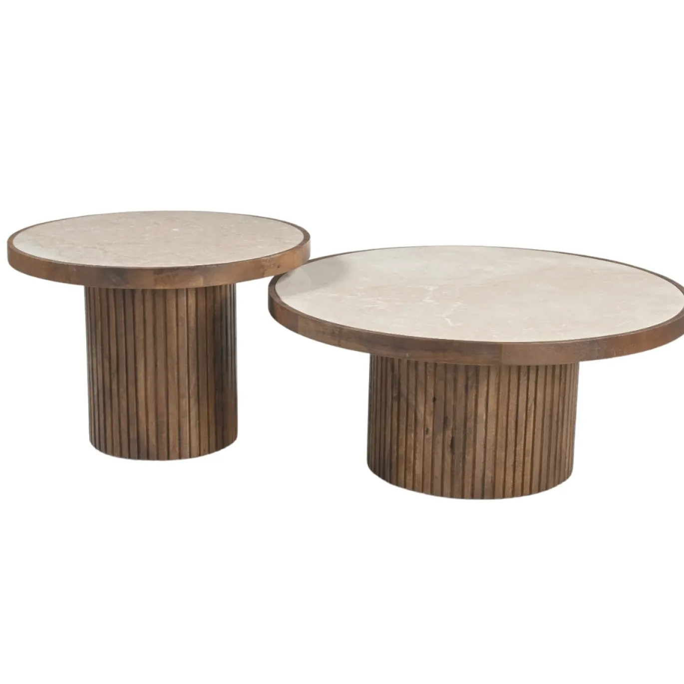 DÉJA Salontafel Tervo Donkerbruin Marmer Rond 80cm