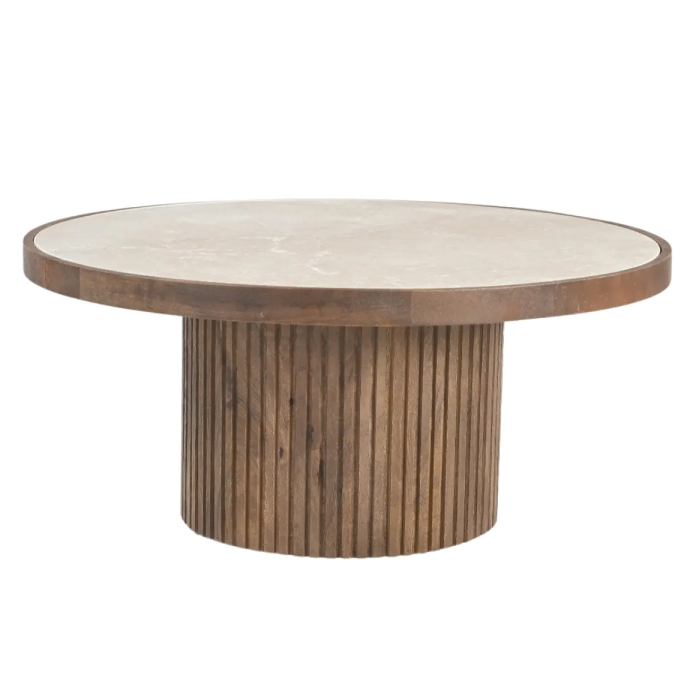 DÉJA Salontafel Tervo Donkerbruin Marmer Rond 80cm