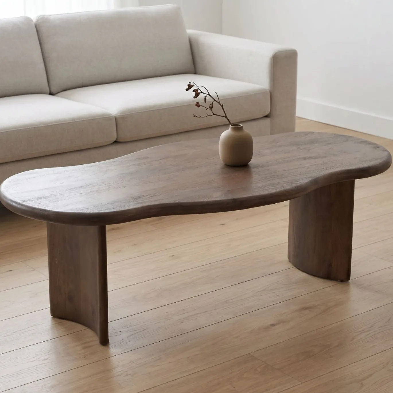 DÉJA Salontafel Tornio Walnoot Organisch 110cm