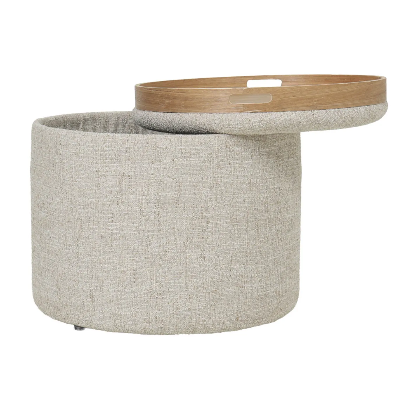 DÉJA Salontafel Zara Beige/Naturel Rond met Opbergruimte 55cm