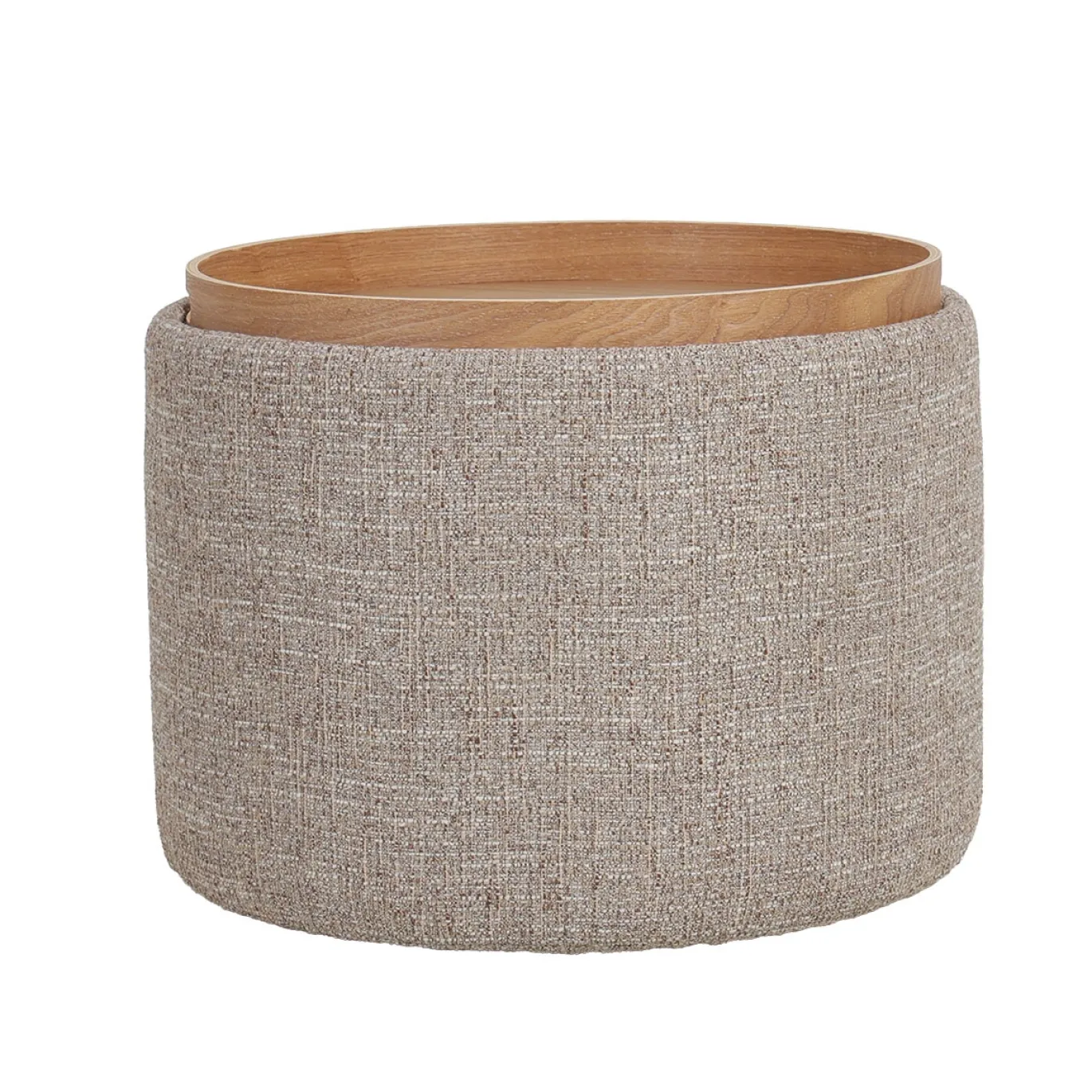 DÉJA Salontafel Zara Taupe/Naturel Rond met Opbergruimte 55cm