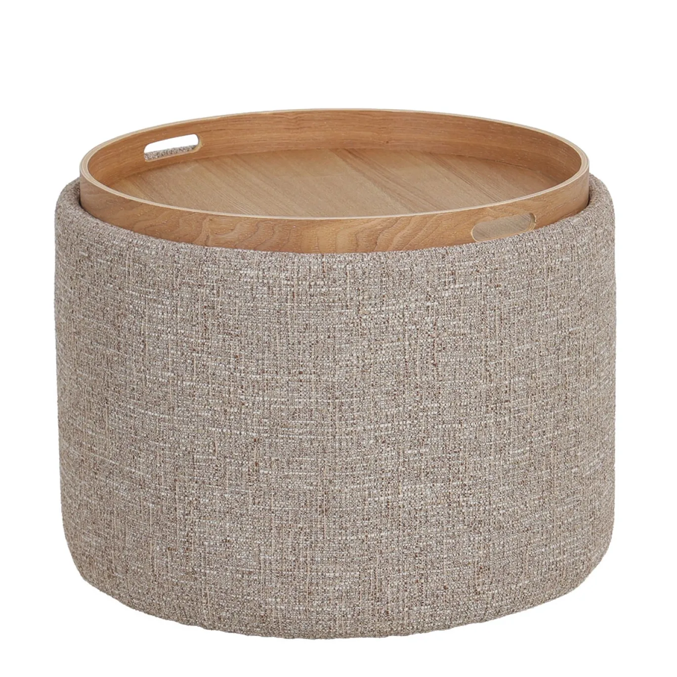 DÉJA Salontafel Zara Taupe/Naturel Rond met Opbergruimte 55cm