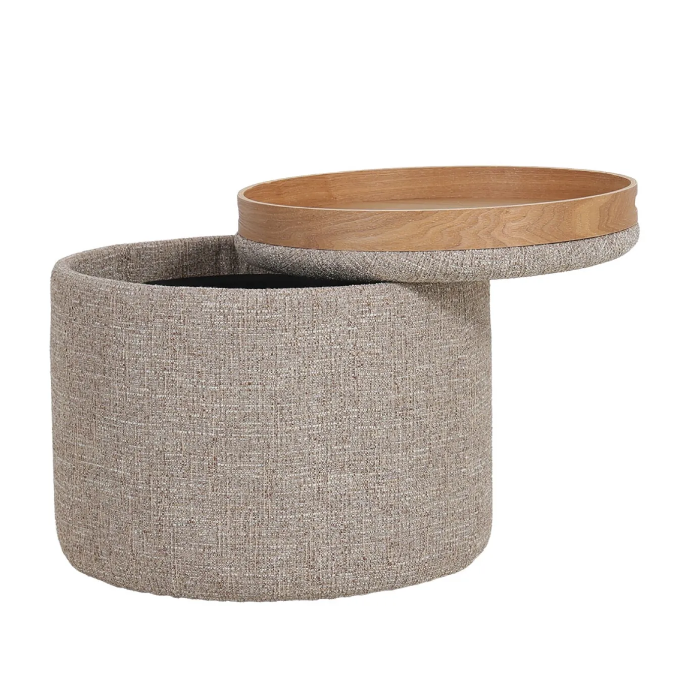 DÉJA Salontafel Zara Taupe/Naturel Rond met Opbergruimte 55cm
