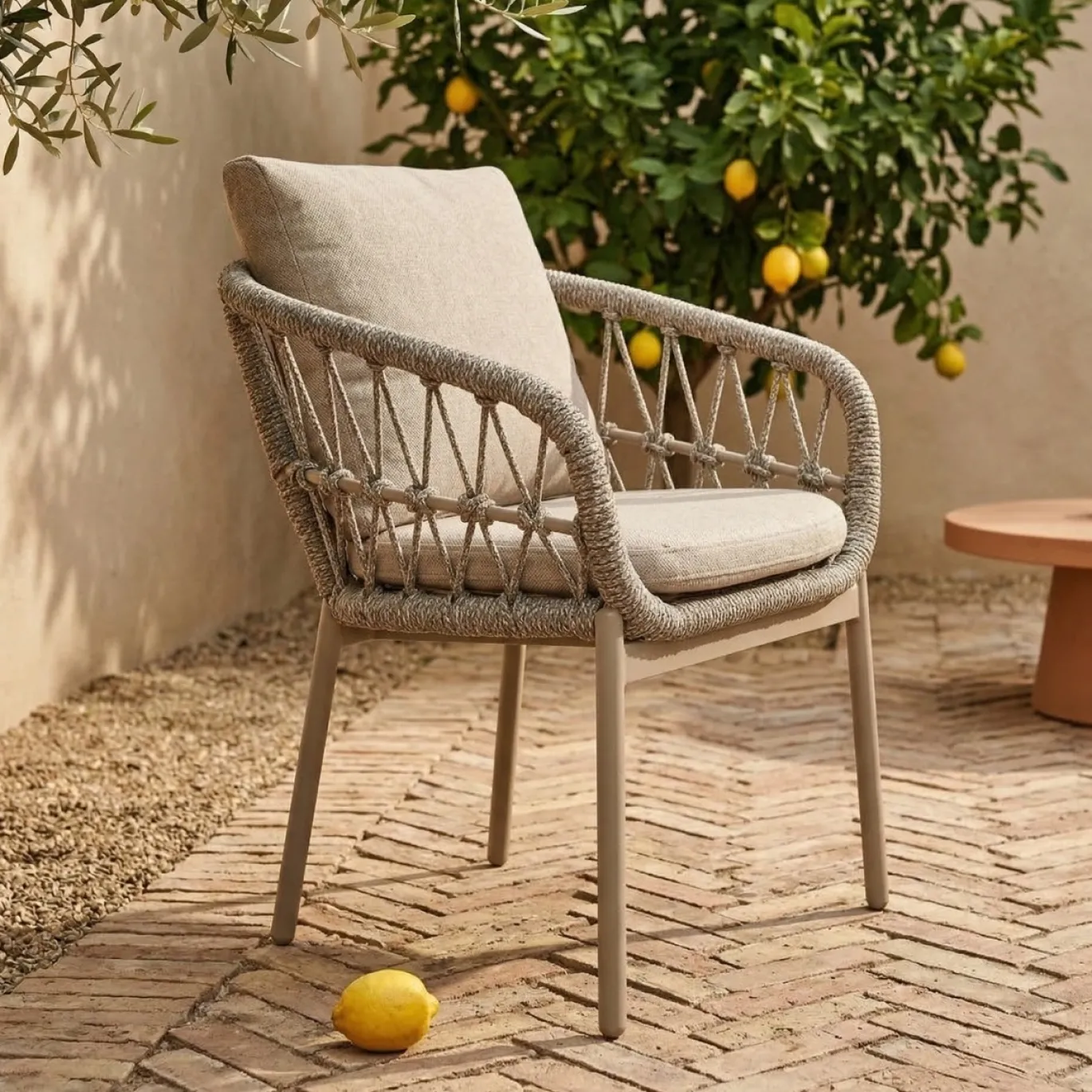 DÉJA Tuinstoel Zivia Taupe/Taupe