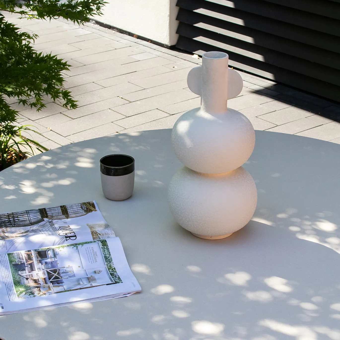 DÉJA Tuintafel Grabo Beige Rond 120cm