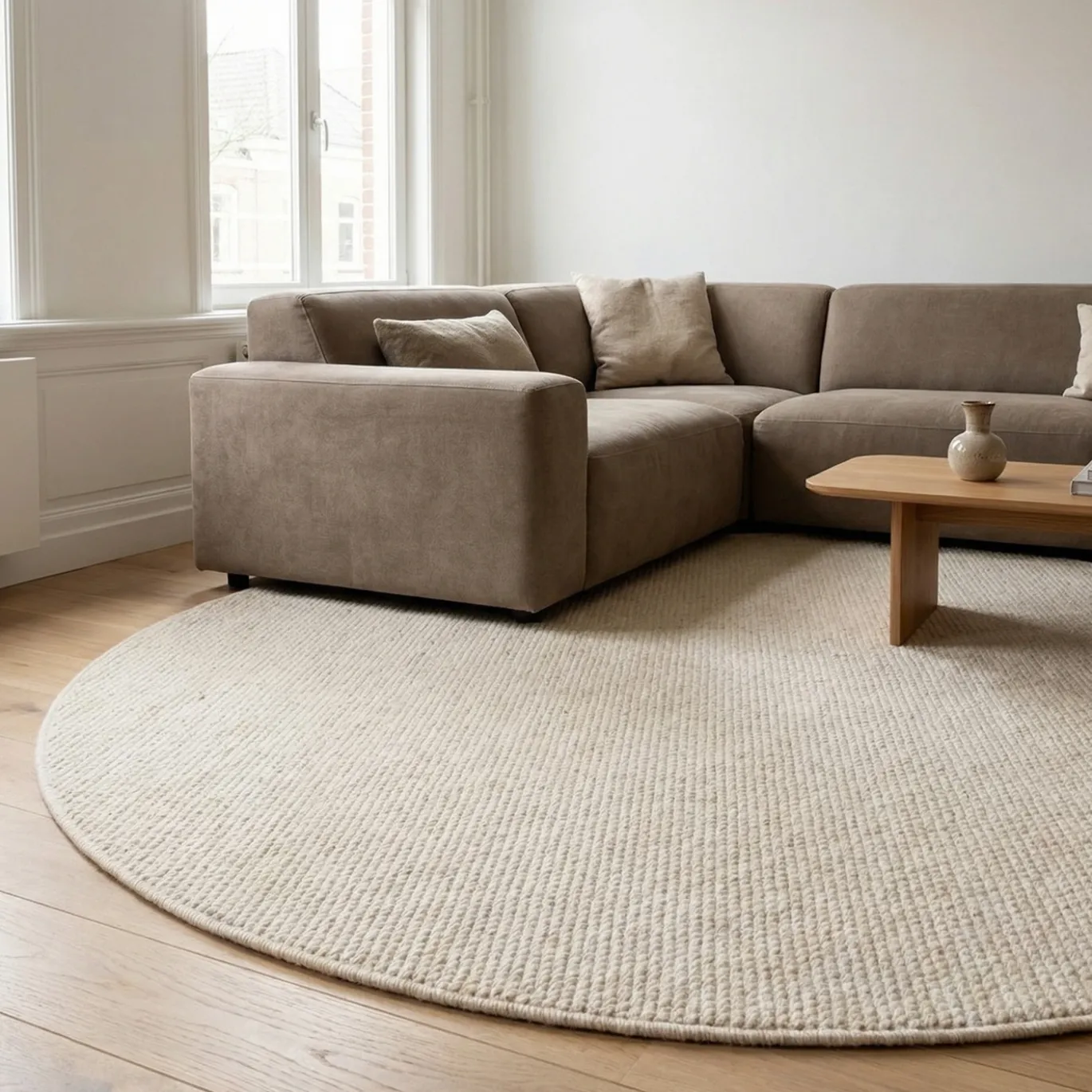 DÉJA Vloerkleed Dane Rond 250cm Beige