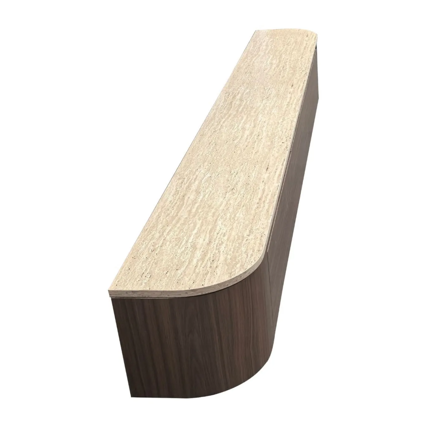 DÉJA Zwevend Tv-meubel Fika Walnoot Travertin 272cm