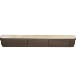 DÉJA Zwevend Tv-meubel Fika Walnoot Travertin 272cm