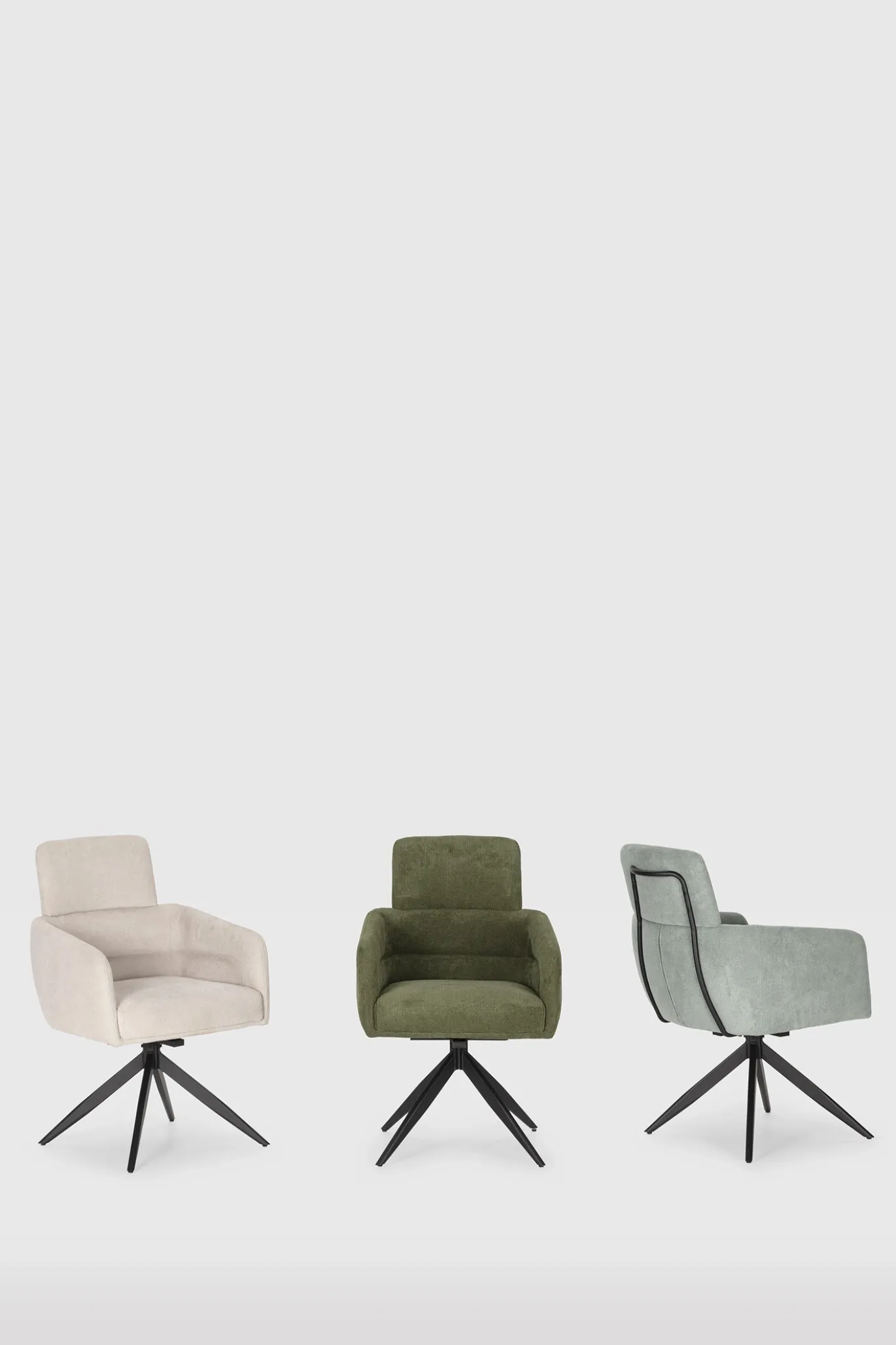 Draaifauteuil Aixa Lichtgrijs/zwart - Giga Meubel