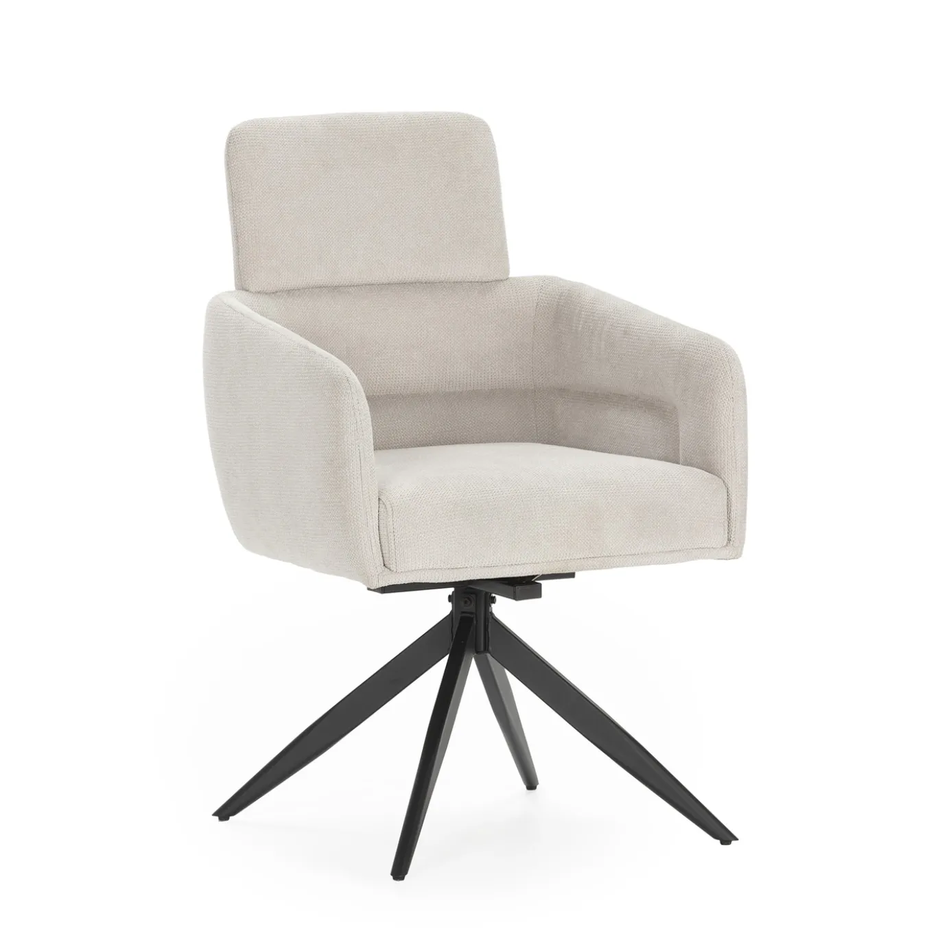 Draaifauteuil Aixa Lichtgrijs/zwart - Giga Meubel