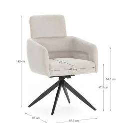 Draaifauteuil Aixa Lichtgrijs/zwart - Giga Meubel