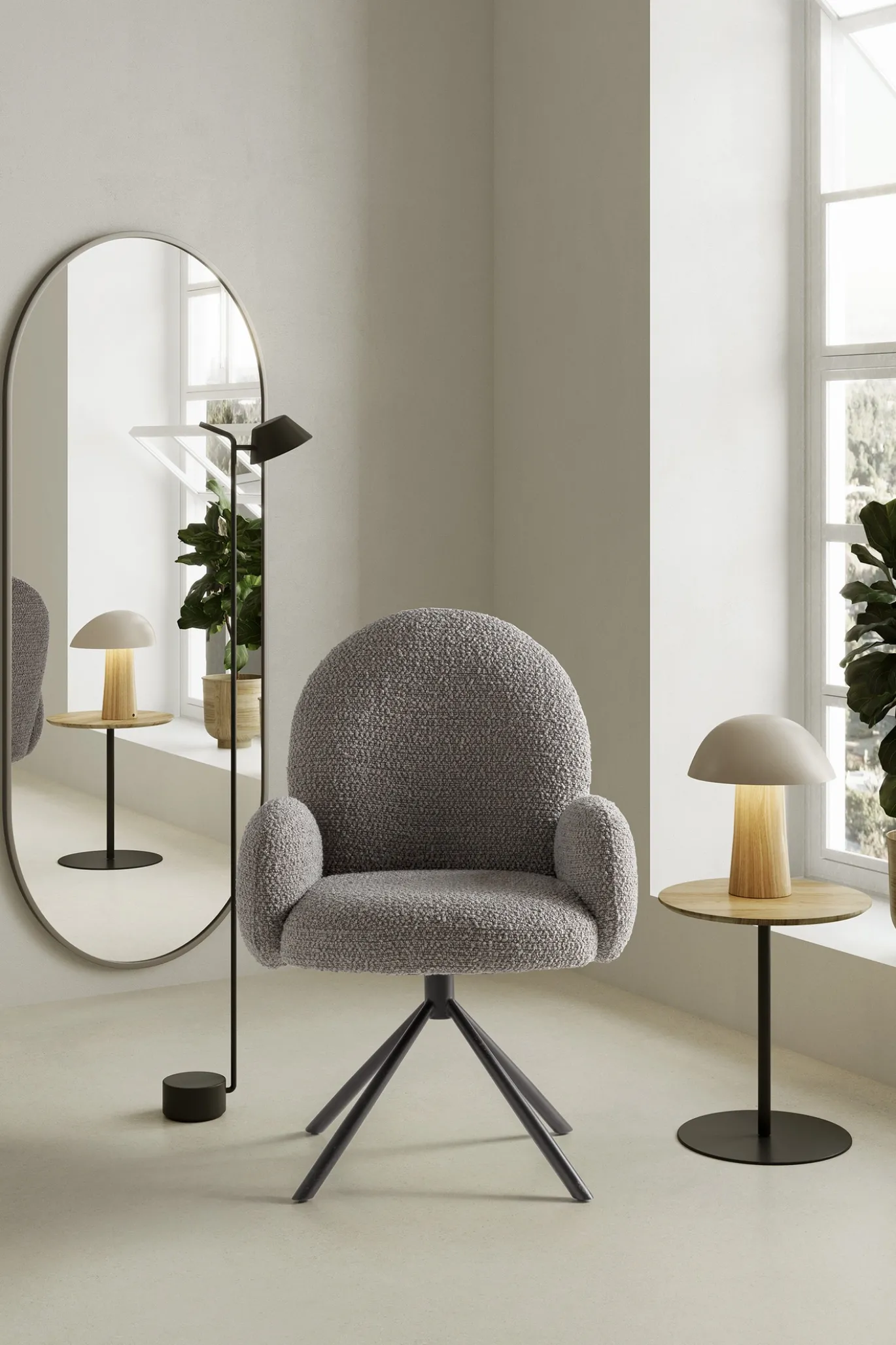 Draaifauteuil Dario Lichtgrijs - Giga Meubel
