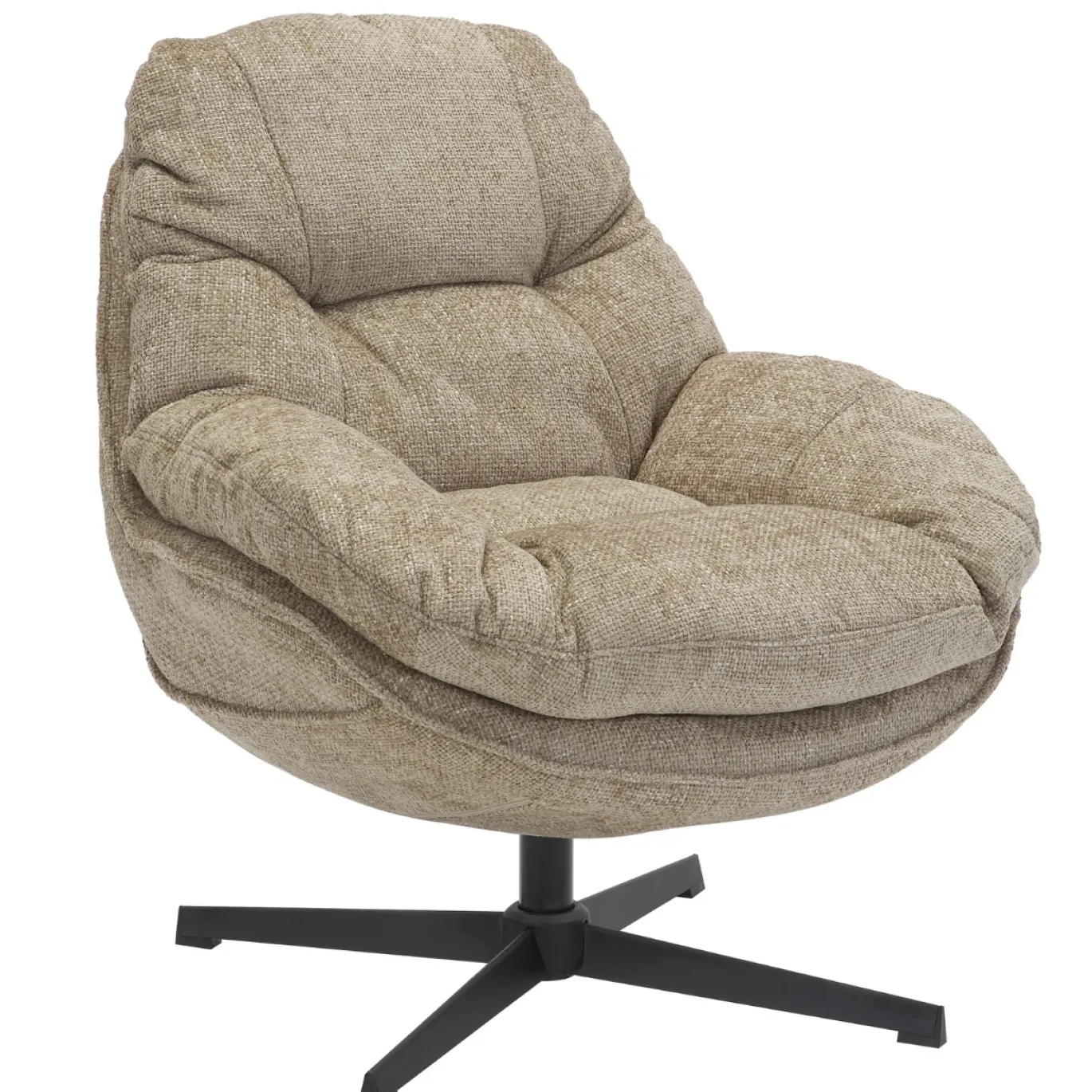 Draaifauteuil Leonne Taupe - Giga Meubel