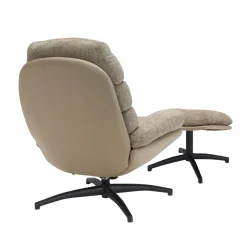 Draaifauteuil Liane Taupe met Voetenbankje - Giga Meubel