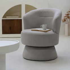 Draaifauteuil Moïse Taupe - Giga Meubel