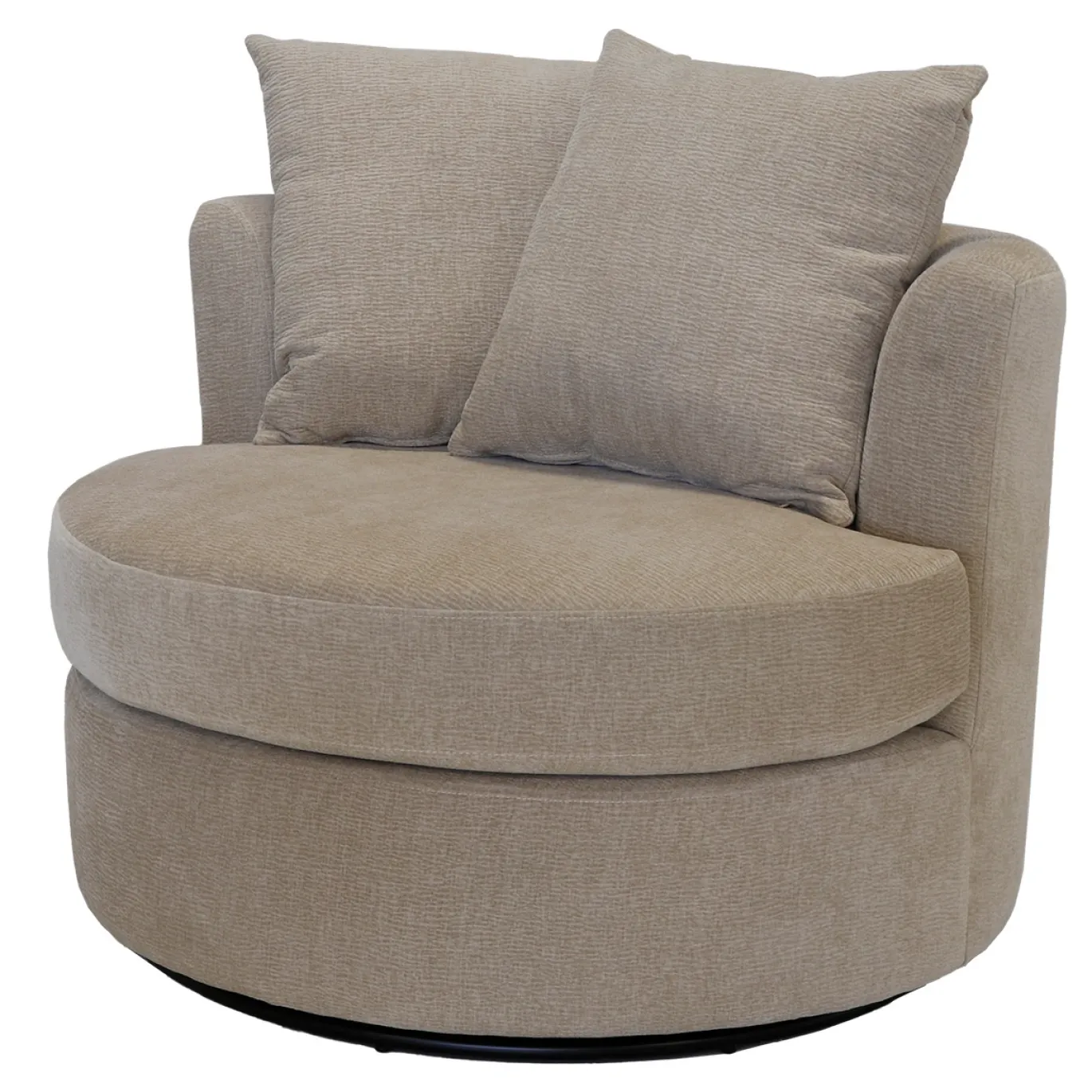 Draaifauteuil Thony Luxe Rond Taupe - Giga Meubel