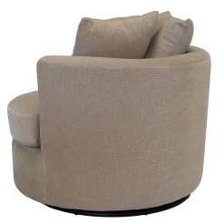 Draaifauteuil Thony Luxe Rond Taupe - Giga Meubel
