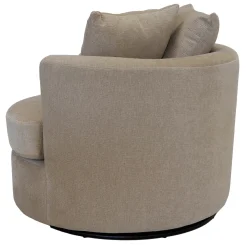 Draaifauteuil Thony Luxe Rond Taupe - Giga Meubel