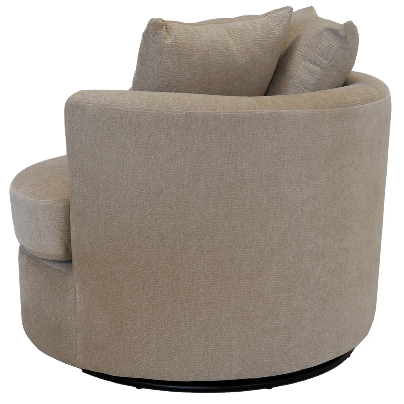 Draaifauteuil Thony Luxe Rond Taupe - Giga Meubel
