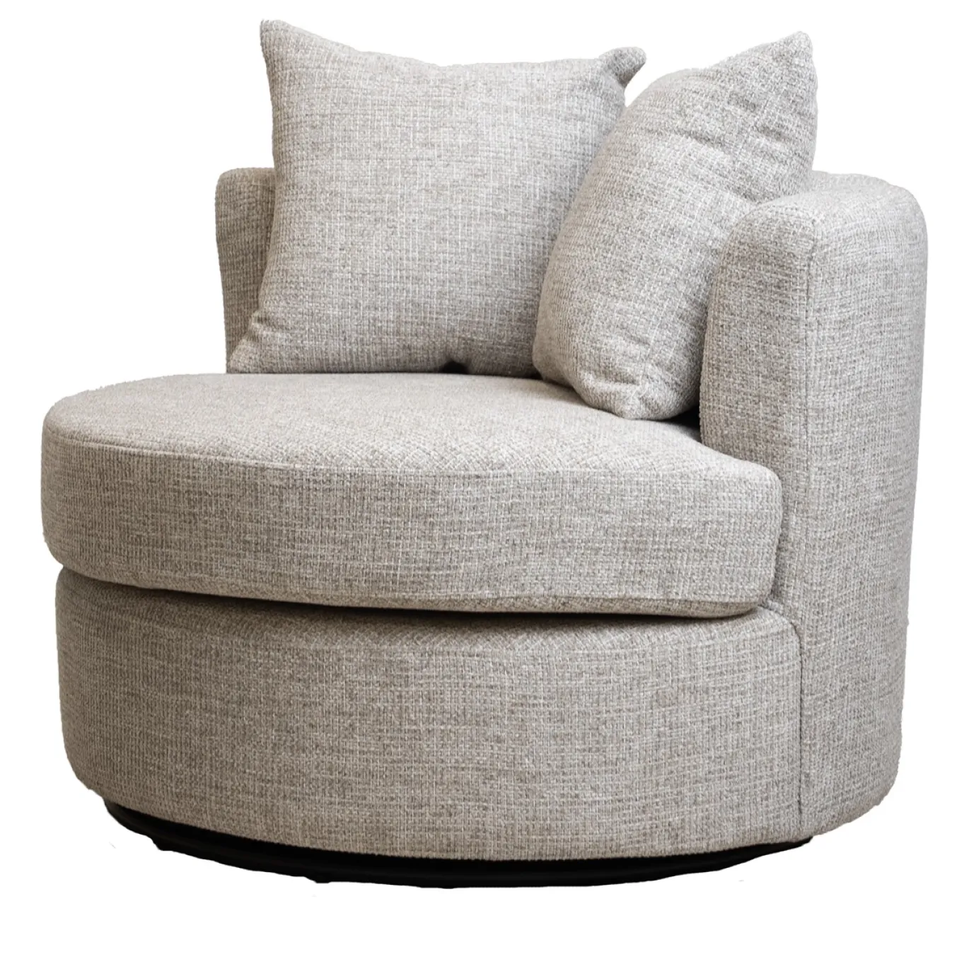 Draaifauteuil Thony Rond Beige Chenille - Giga Meubel