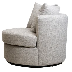 Draaifauteuil Thony Rond Beige Chenille - Giga Meubel