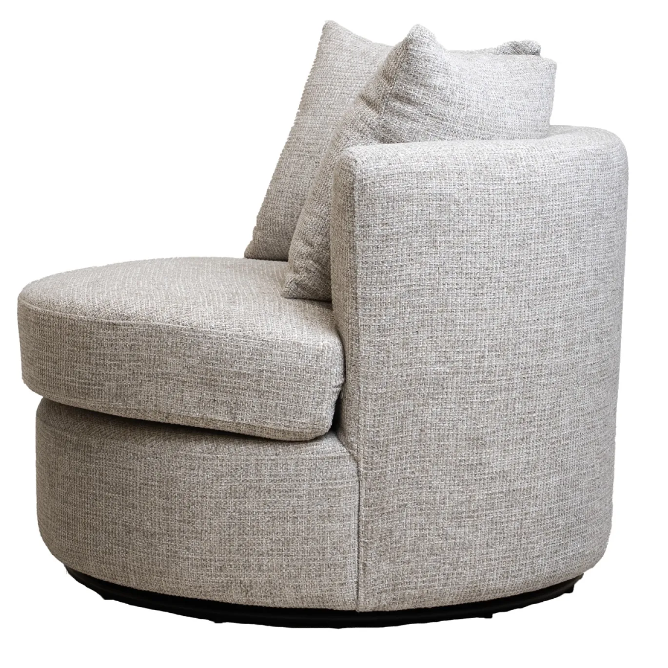 Draaifauteuil Thony Rond Beige Chenille - Giga Meubel