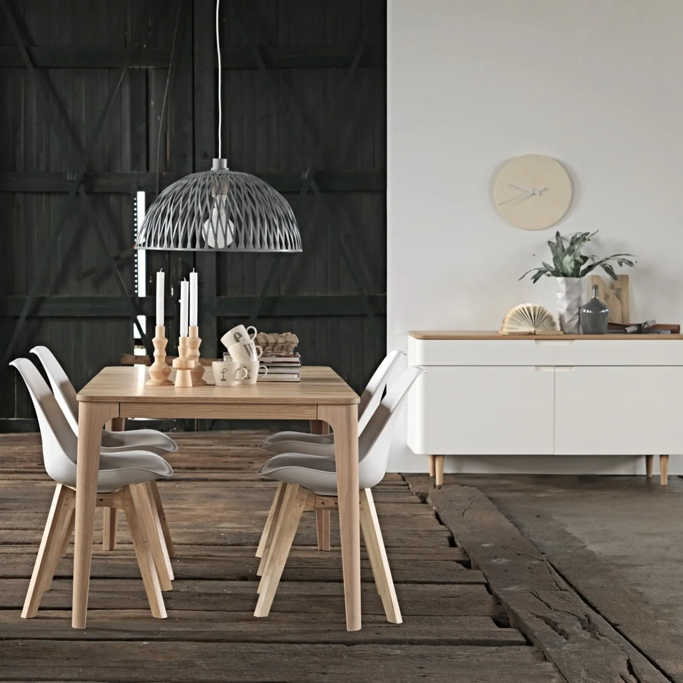 Dressoir Amalfi Naturel/Wit 140cm - Giga Living