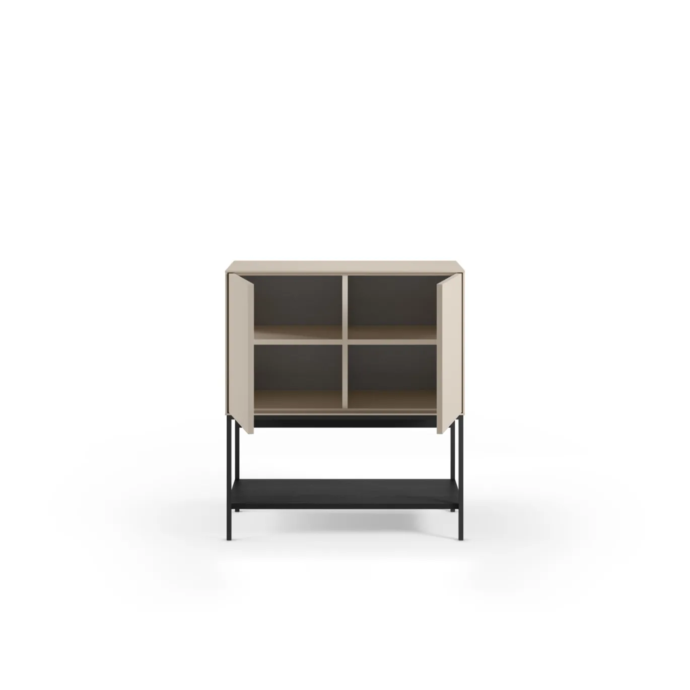 Dressoir Amira 2d Crème/zwart - Giga Meubel
