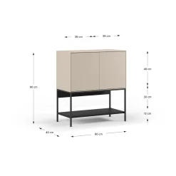Dressoir Amira 2d Crème/zwart - Giga Meubel
